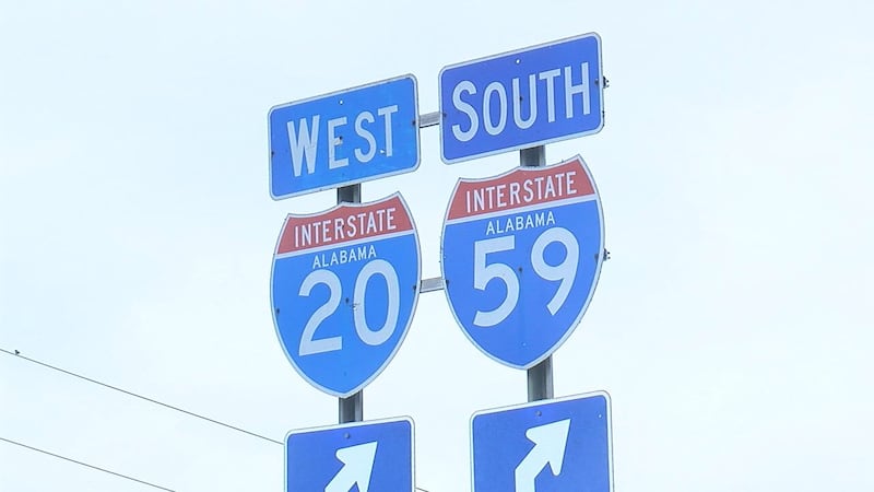 Road sign for Interstate 20/59 W/S