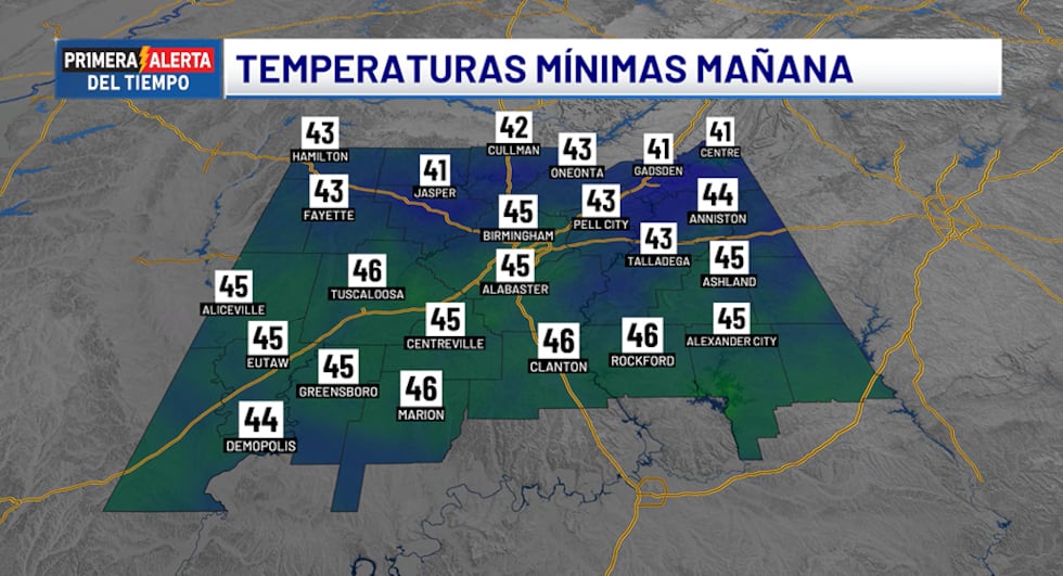 Temperaturas mínimas - mañana