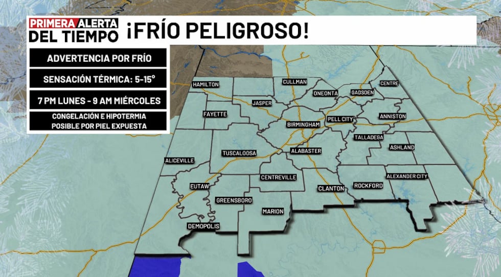 Advertencia por frío