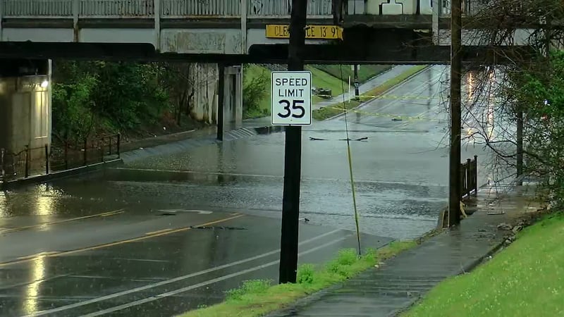 Flooding at Messer Airport Highway in Birmingham