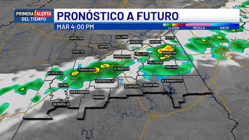 Pronóstico a futuro - martes, 4 p.m.