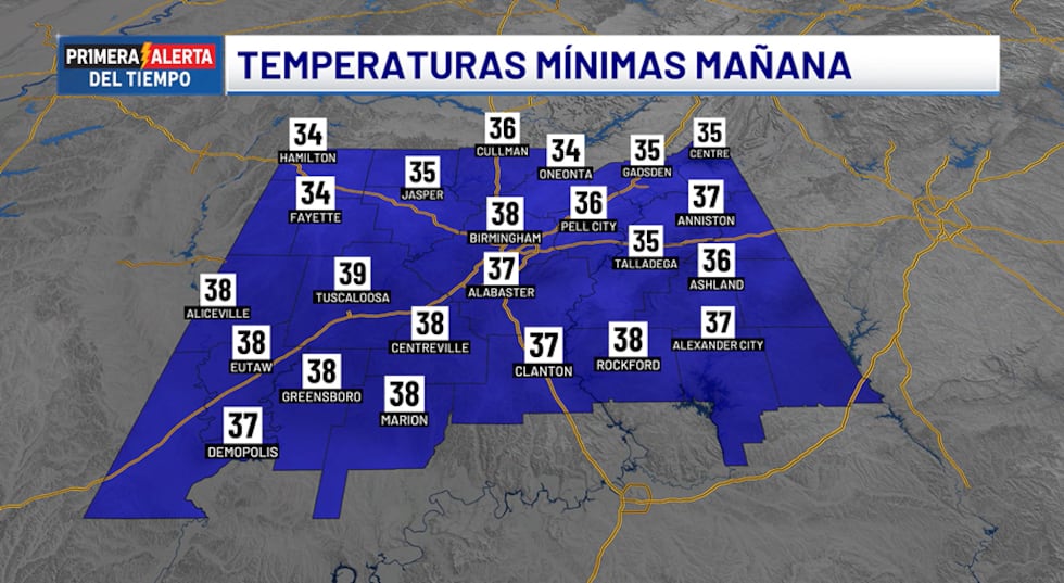 Temperaturas mínimas - viernes