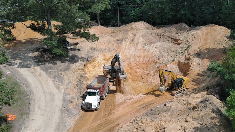 El sitio de excavación en el condado de Talladega