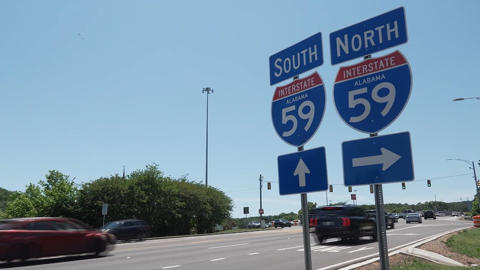 Rampas en dirección norte en Chalkville Mountain Road, en la I-59, en Trussville.