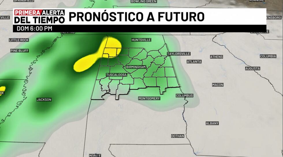 Pronóstico a futuro - domingo 6 p.m.