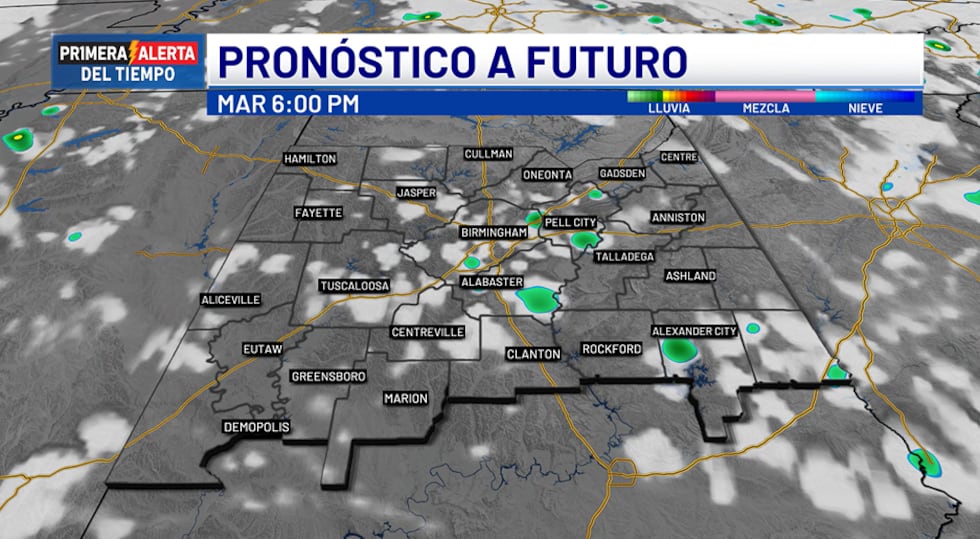 Pronóstico a futuro - martes, 6 p.m.