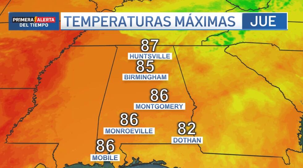 Temperaturas para esta tarde.