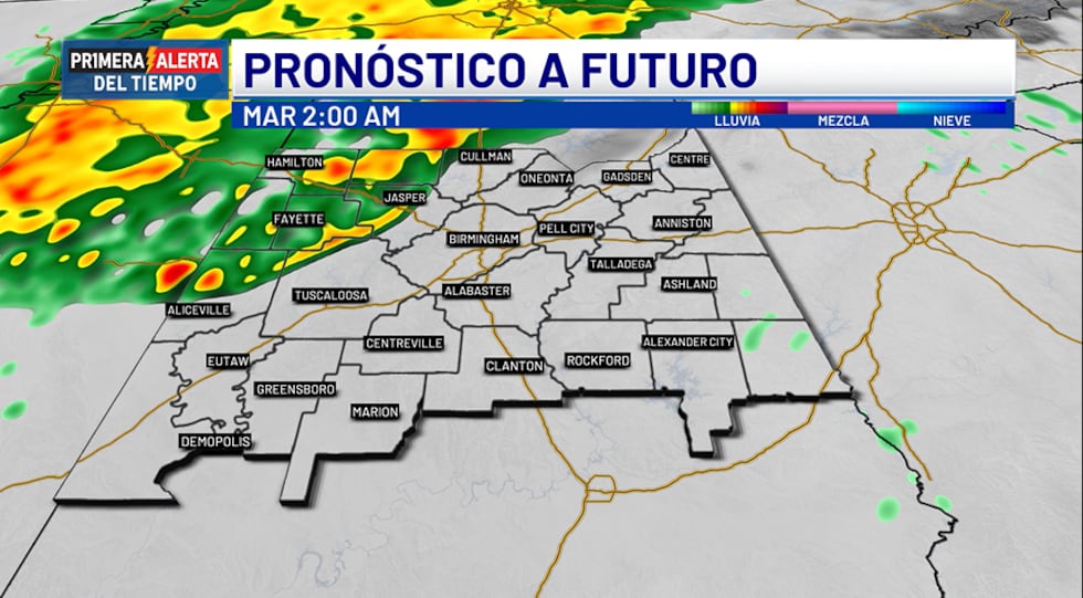 Pronóstico a futuro - martes, 2 a.m.