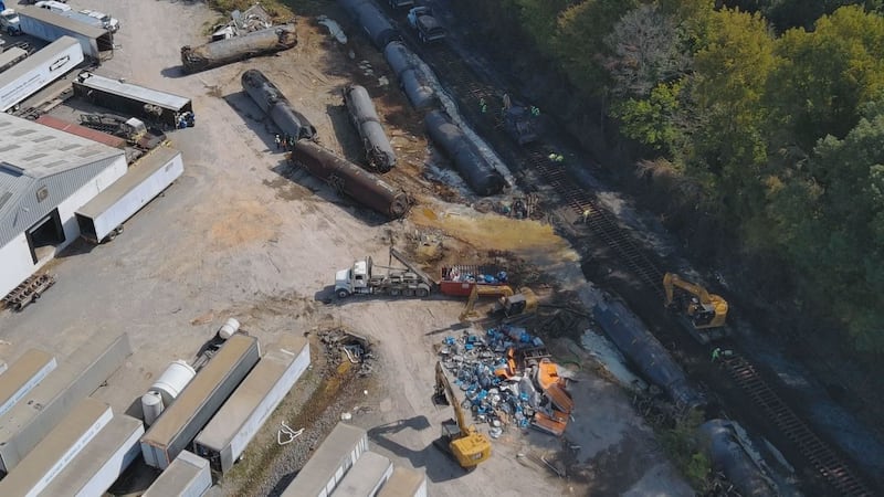 Train derailment in St. Clair County