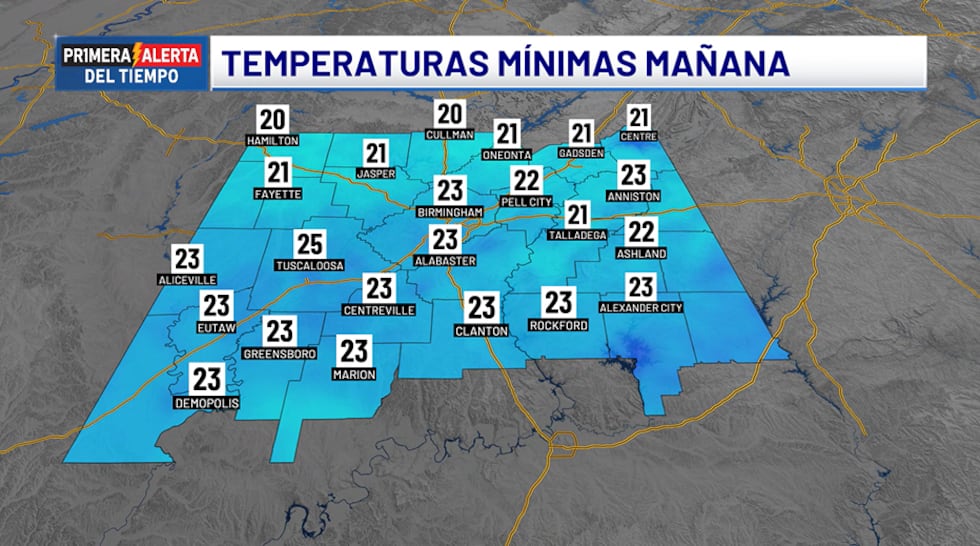 Temperaturas mínimas - mañana