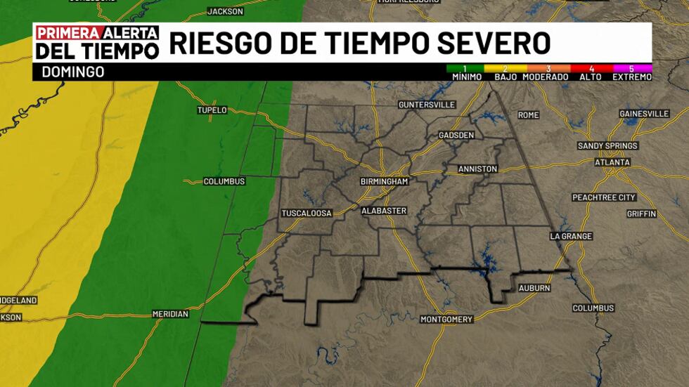 Riesgo de tiempo severo - domingo