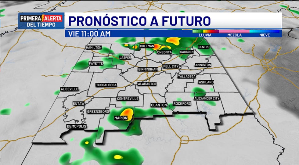 Pronóstico a futuro - viernes, 11 a.m.