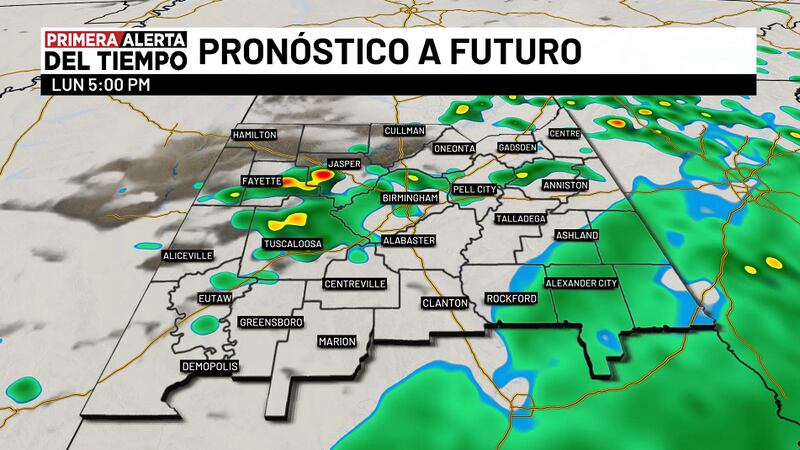 Pronóstico a futuro - lunes 5 p.m.