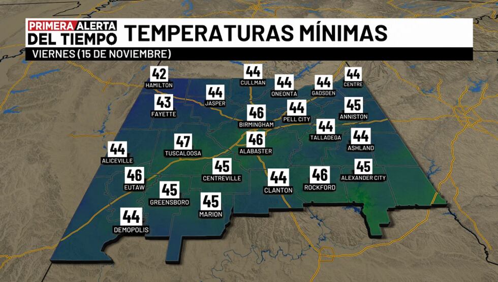 Temperaturas mínimas - mañana