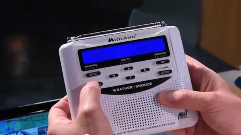 An example of a NOAA weather radio. Source: WBRC video