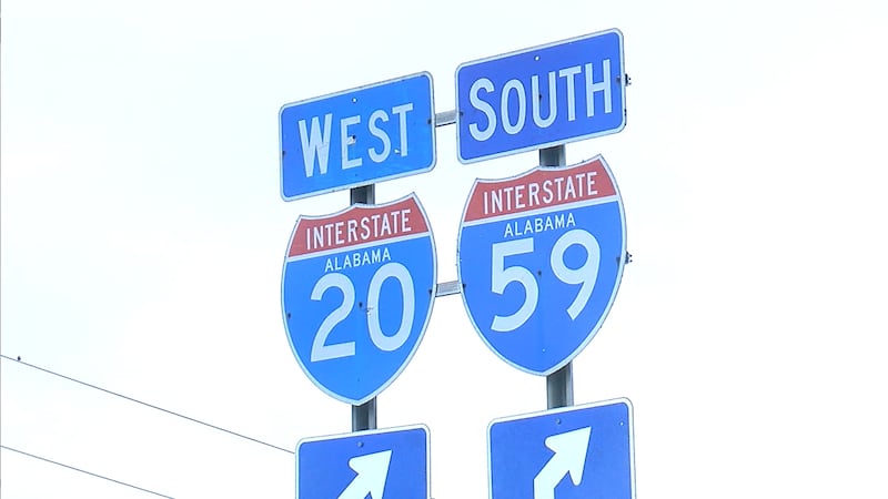 I-20 W, I-59 S in Alabama