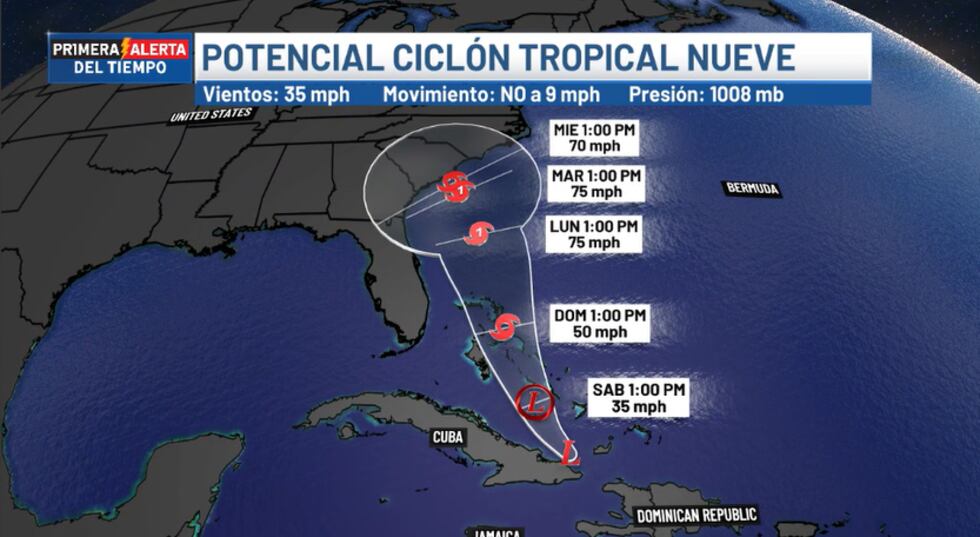 Potencial ciclón tropical nueve