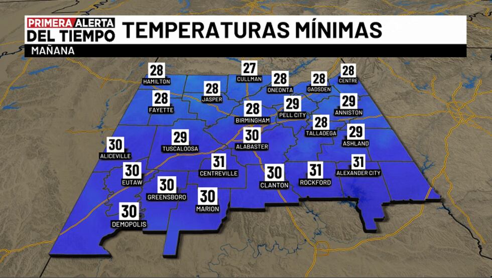Temperaturas mínimas - mañana