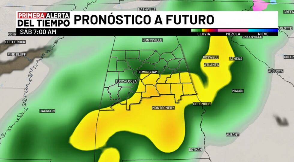 Pronóstico a futuro - sábado 7 p.m.