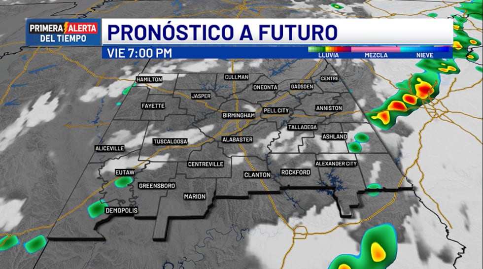 Pronóstico a futuro - viernes, 7 p.m.