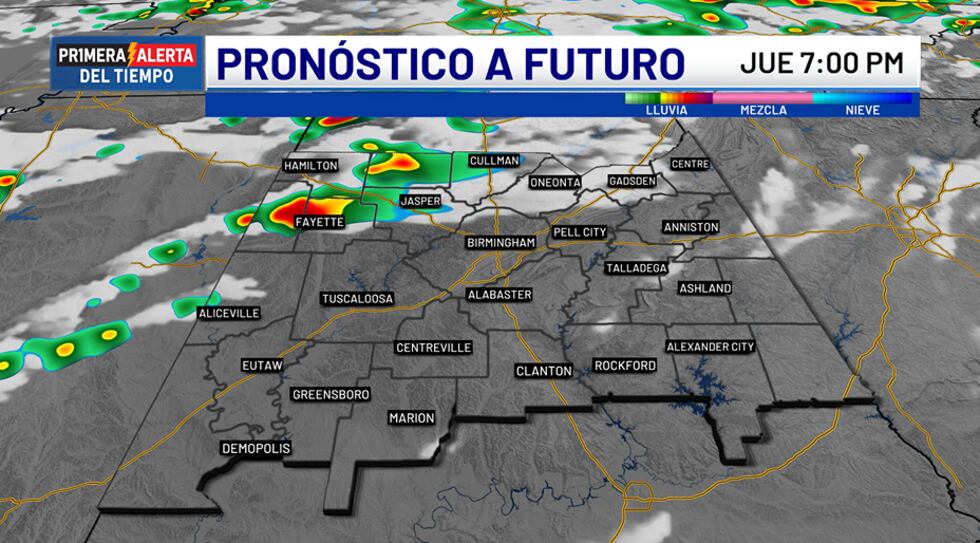 Pronóstico a futuro - jueves, 7 p.m.