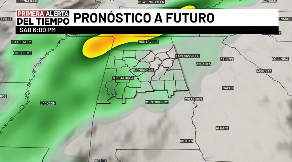 Pronóstico a futuro - sábado 6 p.m.