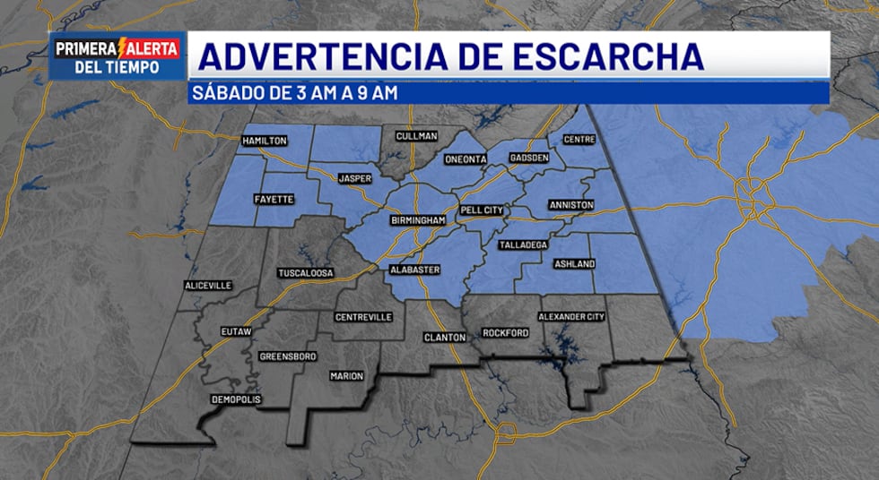 Advertencia de escarcha - sábado, 3 a.m. a 9 a.m.