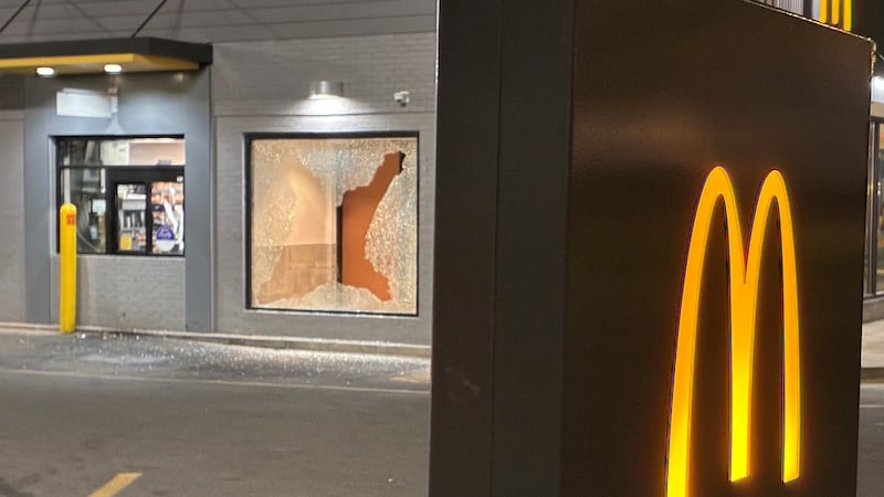 A shooting in Birmingham Monday night left damage at the 5 Points West McDonald's.
