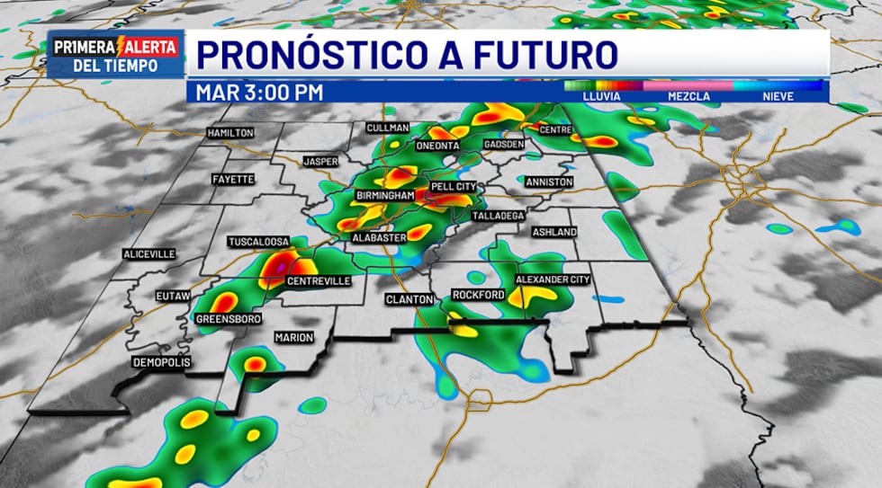 Pronóstico a futuro - martes, 3 p.m.