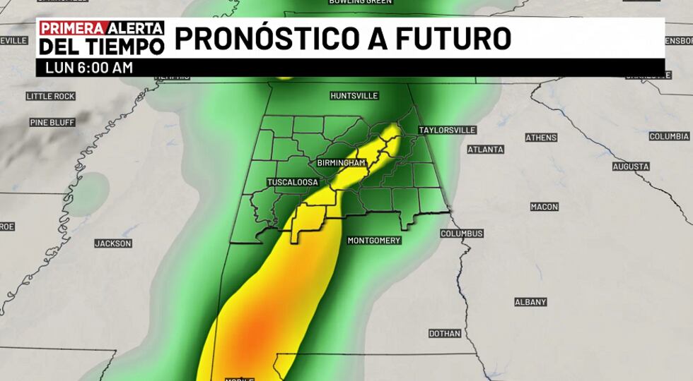 Pronóstico a futuro - lunes 6 a.m.