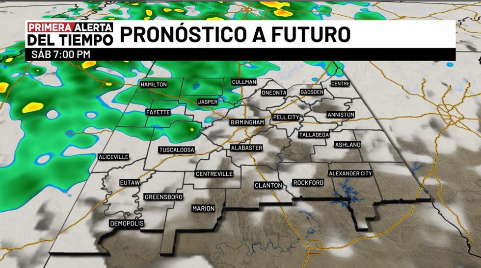 Pronóstico a futuro - sábado 7 p.m.
