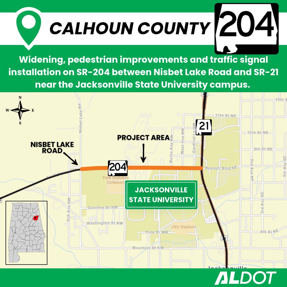 ALDOT road work in Jacksonville