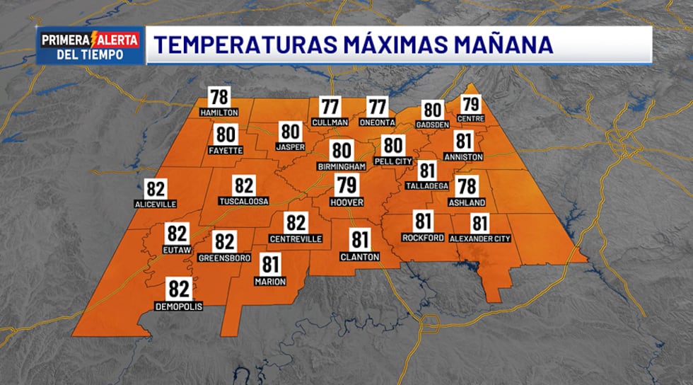 Temperaturas máximas mañana