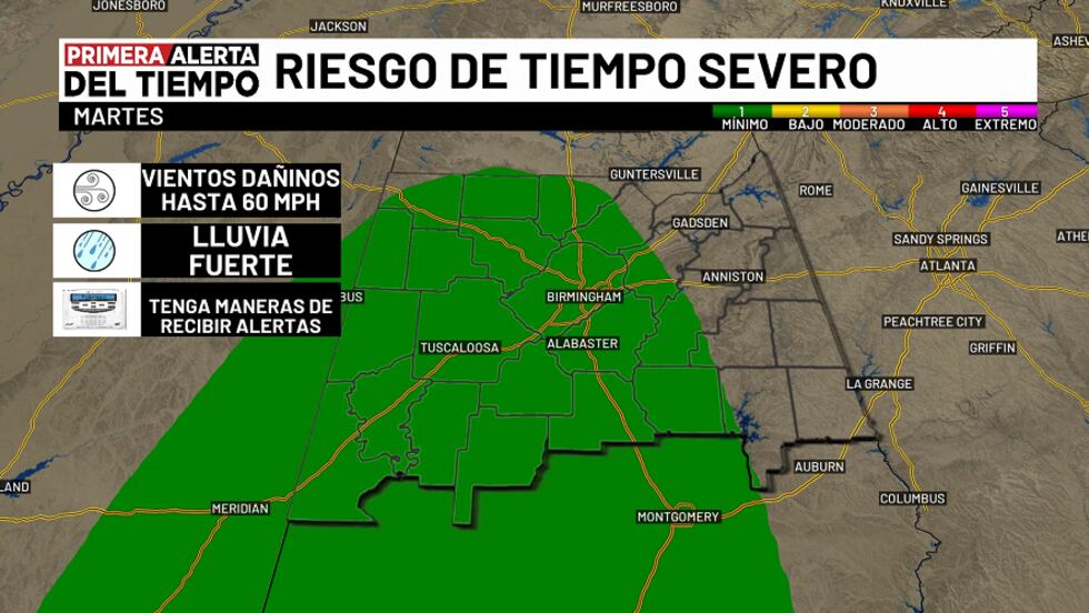 Riesgo de tiempo severo - mañana