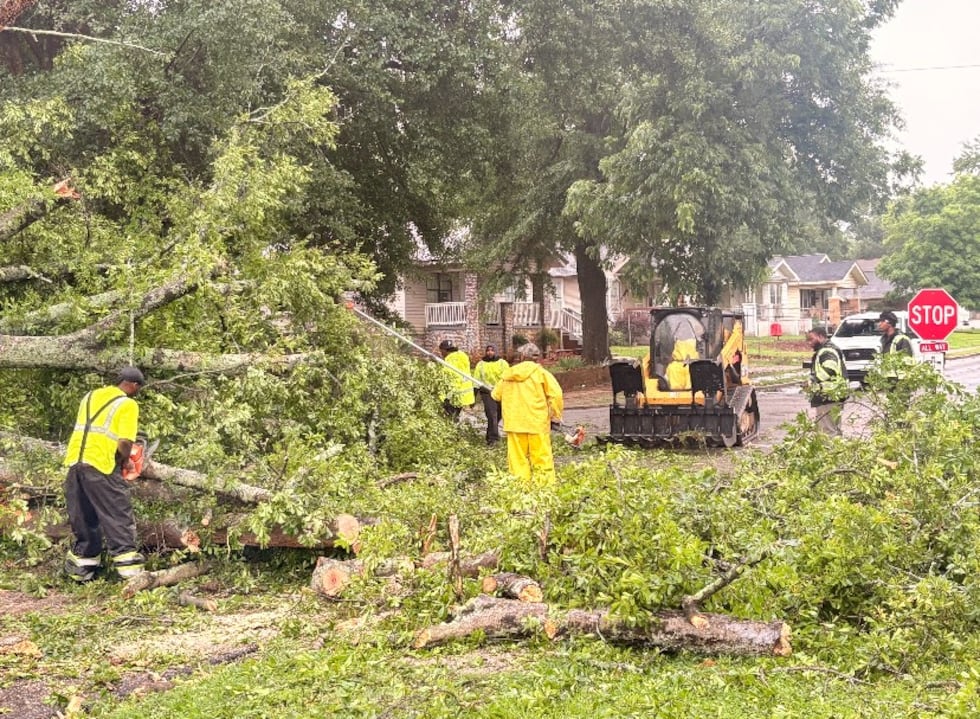 Daños causados por la tormenta en Jefferson Avenue, en Bessemer.