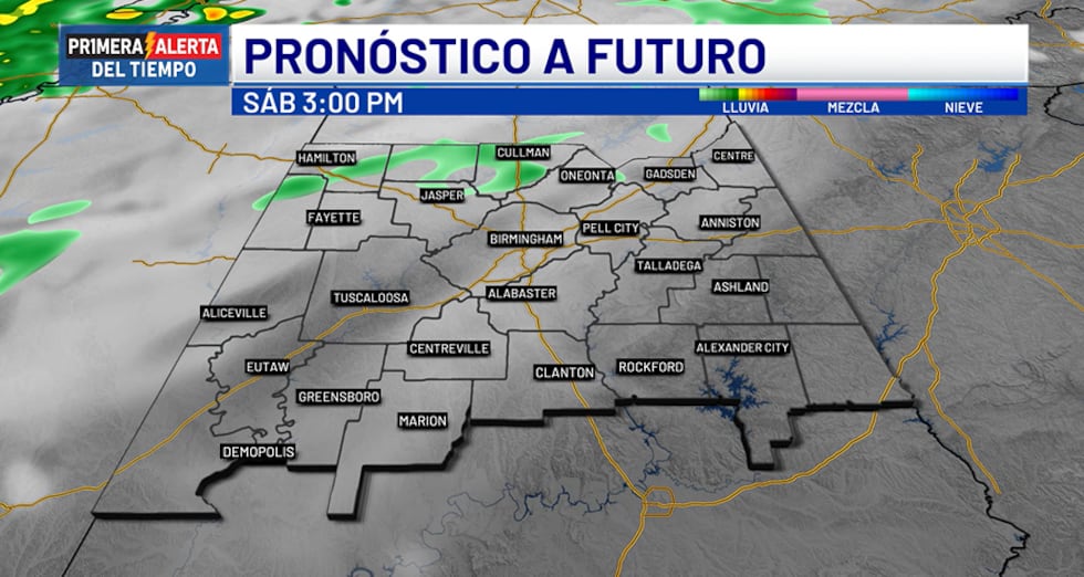 Pronóstico a futuro - sábado, 3 p.m.