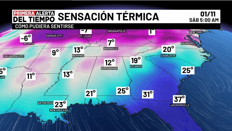Sensación térmica - sábado, 11 de enero