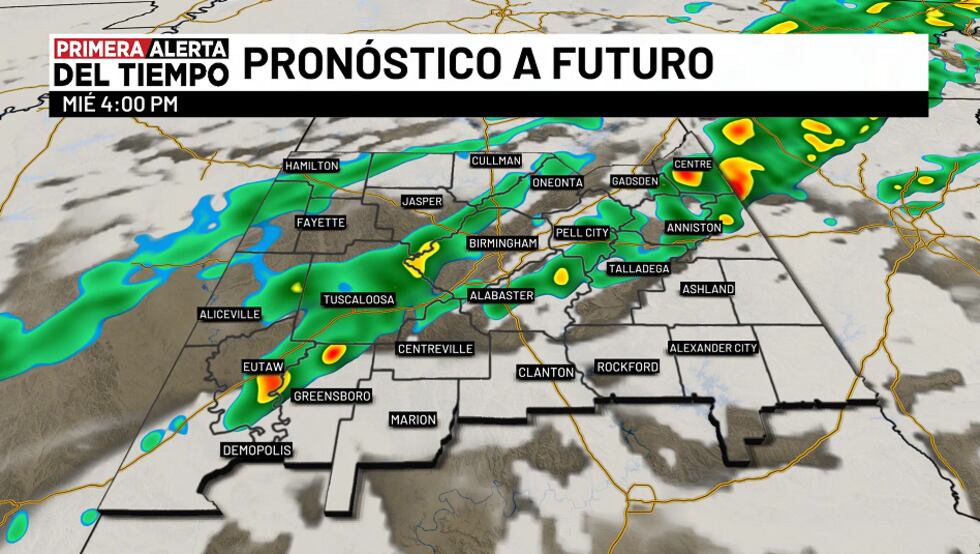 Pronóstico a futuro - miércoles 4 p.m.