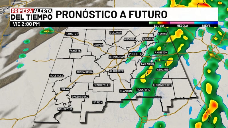 Pronóstico a futuro - viernes 2 p.m.