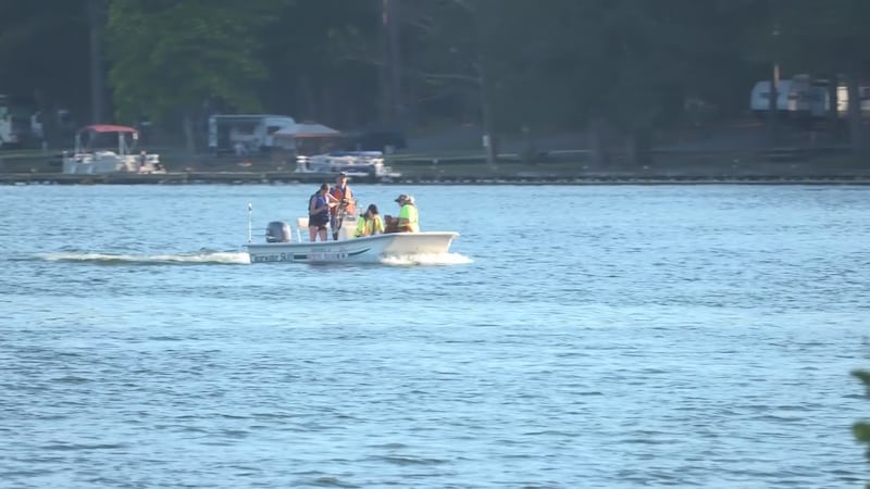 A search and rescue boat on the water at Lake Guntersville, Sunday May 17th, 2026