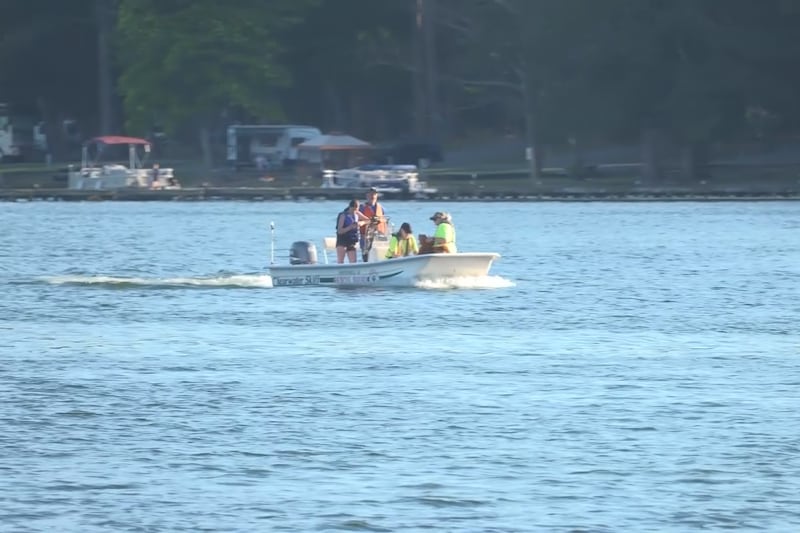 A search and rescue boat on the water at Lake Guntersville, Sunday May 17th, 2026