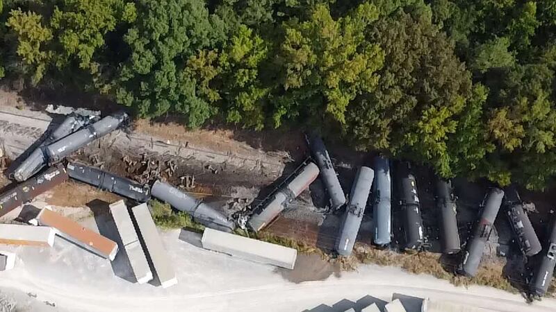 Train derailment in St. Clair County