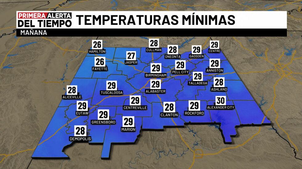 Temperaturas mínimas - mañana