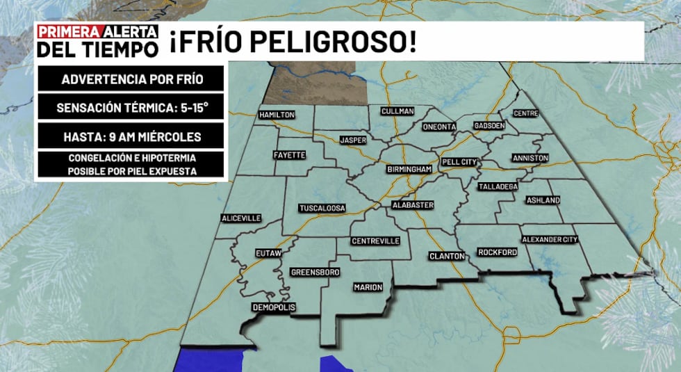 Advertencia por frío
