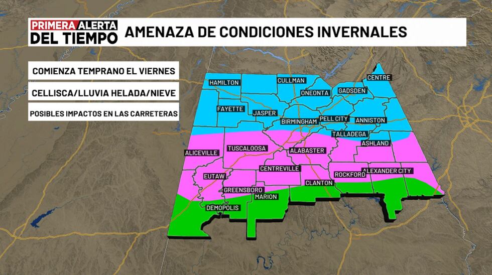 Posible precipitación mixta - viernes