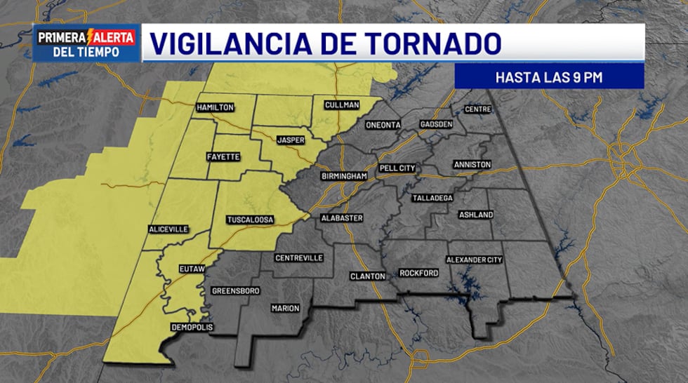 Vigilancia de tornado - hasta las 9 p.m.