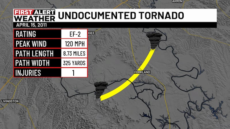 National Weather Service discovers new tornado from April 15, 2011 outbreak in west Alabama