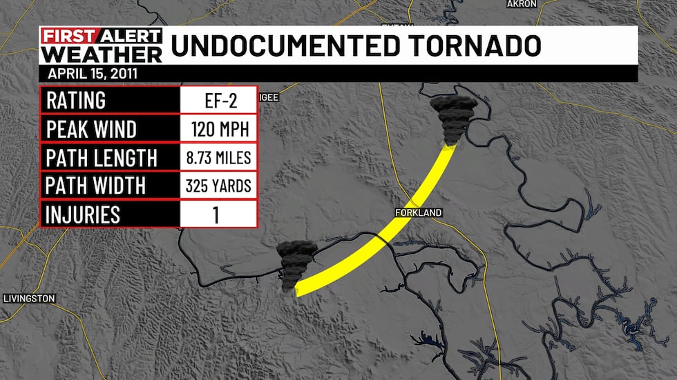 National Weather Service discovers new tornado from April 15, 2011 outbreak in west Alabama