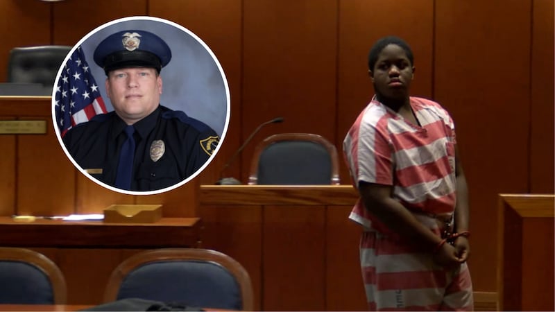 Jahmari Wright (right) has been sentenced for shooting off-duty Birmingham officer, John Finke...