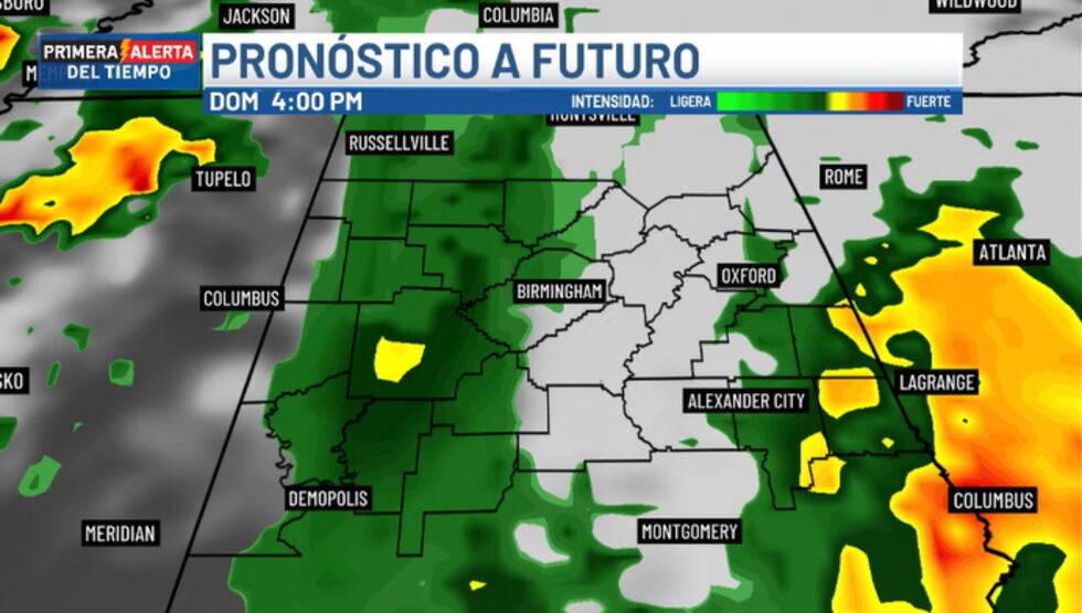 Pronóstico a futuro - domingo, 4 p.m.